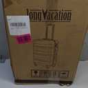 LONG VACATION 3 Piece Luggage Set 20 IN Carry on Suitcase ABS+PC Hardshell Luggage with Spinner Wheels & YKK Zipper TSA Lock (BLACK-BROWN, 20-Inch)