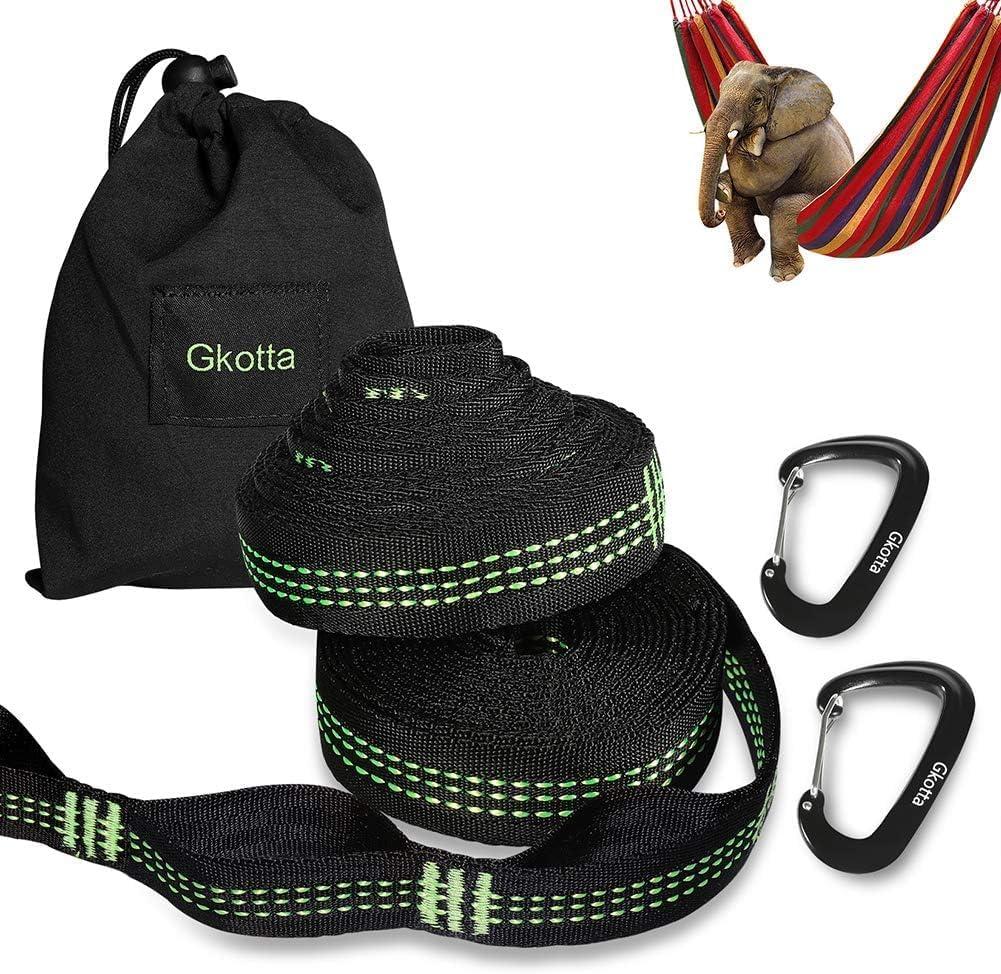 Hammock Straps, Hammock Tree Straps Lightweight Set of Two 10FT Long 32 Adjustable Loops Total with 2 Carabiners Holds up to 1000 Lbs Each Strap