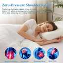 Cervical Neck Pillow for Pain Relief, Odorless Memory Foam Pillow with Cooling Cover & Dual Height, Ergonomic Contour for Neck & Shoulder Support, for Side, Back & Stomach Sleepers, Queen