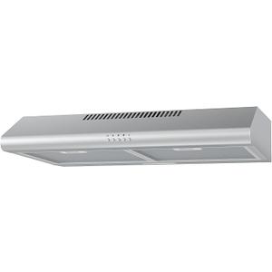 Midea MVU30W4AST 30 inch Under Cabinet Ducted/Ductless Convertible Slim Vent Durable Stainless Steel Kitchen Reusable Filter, 3 Speed Exhaust Fan and 2 LED Lights Range Hood