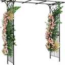 YITAHOME Metal Garden Arbor, 81" H Garden Arch Trellis for Climbing Plants Outdoor Backyard Lawn, Wedding Arches for Ceremony Decoration