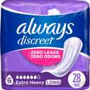 Always Discreet for Bladder Leaks, Ultimate Overnight, Long Length, 28 Pads 