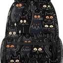 Lightweight School Backpack, Black Cats Large Capacity Bookbag, Waterproof Travel Bag Casual Daypack for Men Women Adults