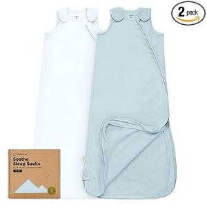 2-Pack Baby Sleep Sacks, Zipper Wearable Blanket - 0.5TOG Organic Cotton, Lightweight,Soft Cozy Infant Sleeping Sack 3-6 months,Easy to Wear Small Newborn Transition Swaddles Sleepsacks(Glacier, S)
