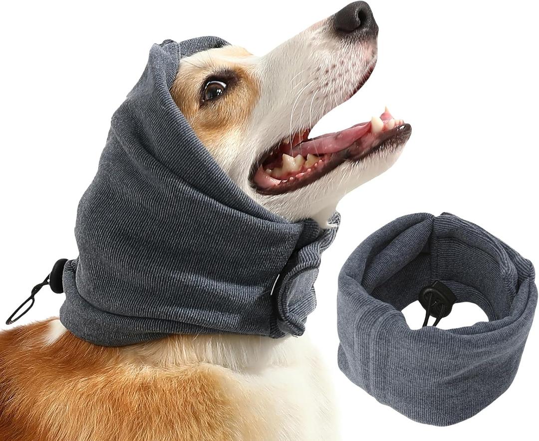 Dog Head Ear Warp Relief Ear Muffs Noise Protection (L-Head Circle(17.7"~23.6"), Dark Grey)