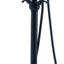 SITGES Solid Brass Freestanding Bathtub Faucet, Bathroom Floor Mount Tub Filler, Dual Function Double Cross Handles with Ceramic Hand shower, Matte Black
