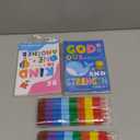 BenLouis 24 Bible Verses Mini Coloring Books Kids with 24 Stacking Crayons Christian Party Favors Activity Books Bulk for Kids Sunday School Religious Church Goodie Bag Gift Stuffer Classroom Reward