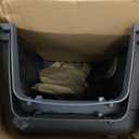 SportPet Airline Compliant X-LARGE 35.5" Travel Dog Kennel-Durable Plastic Airline Pet Carrier w/Removable Wheels & Food Bowls, Collapsible Indoor/Outdoor Dog Kennel, Dogs up to 32"L & 23"H-Dark Gray