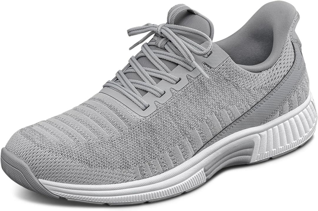 Orthofeet Women's Orthopedic Knit Kita Hands-Free Sneakers (8.5 Wide, Grey)