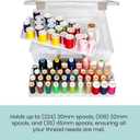 ArtBin Super Satchel Thread Box - Versatile Thread Storage for Sewing, Embroidery, and Quilting - 108 Pegs, Portable Design, Compatible with ArtBin Accessories - Made in USA, Transparent and Compact