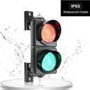 BBMI 100mm(4inch) Traffic Light, AC85-265V Red/Green Stop and Go Lamp, PC Housing Waterproof IP65 Industrial Warning LED Traffic Stop Light.