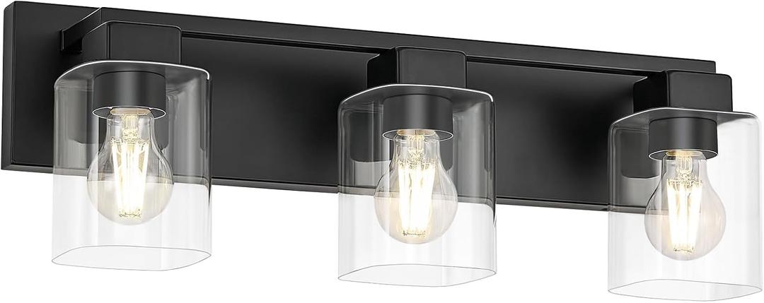 21.6 Inch Bathroom Light Fixtures, with Clear Glass Shade