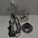 Mueller Multistick 5-in-1 Immersion Blender Handheld, 12 Speed Hand Mixer - Turbo Boost, Heaviest Duty Copper Motor, Titanium Blades Hand Blender, Milk Frother Wand, Whisk, Beaker, Chopper, Grey