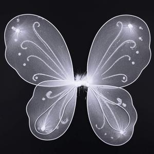 Dushi Colle Girls Butterfly Fairy Kid Wings for Fairy Costumes Sparkle Fairy Princess Wings Party Favor White