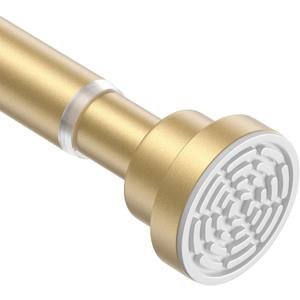 Gold Shower Curtain Rod 30 To 76 Inch(2.6-6.4ft) Tension Curtains Rods No Drilling Shower Rods For Bathroom Tension Rods Adjustable Spring Loaded Curtain Rods 7/8" Diameter