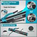Seeutek Tile Cutter, 48 inch Professional Manual Porcelain Ceramic Tile Cutter, Double Rails Design Tile Cutter Tool, with Extra Tungsten Cutting Wheel and Laser Positioning