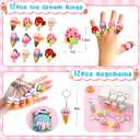 134 Ice Cream Party Favors Two Sweet Birthday Party Supplies Notebook Pen Box Ring Sticker Toy Gift Goodie Bag Stuffer Kid Girl Candyland Decorations Donut Ice Cream Party Supplies