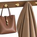 Ufine Wooden Wall Mounted Coat Rack, 4 Brass Hooks, Modern Home Decor Hanger for Entryway Bathroom Bedroom