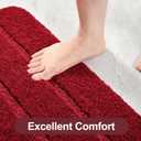 LOCHAS Long Bathroom Rugs Runner, 24" x 70" Large Bath Rug Non Slip Washable, Absorbent Microfiber Bath Mat Luxury Soft, Cozy Bathroom Runner Rug for Shower Quick Dry, Red
