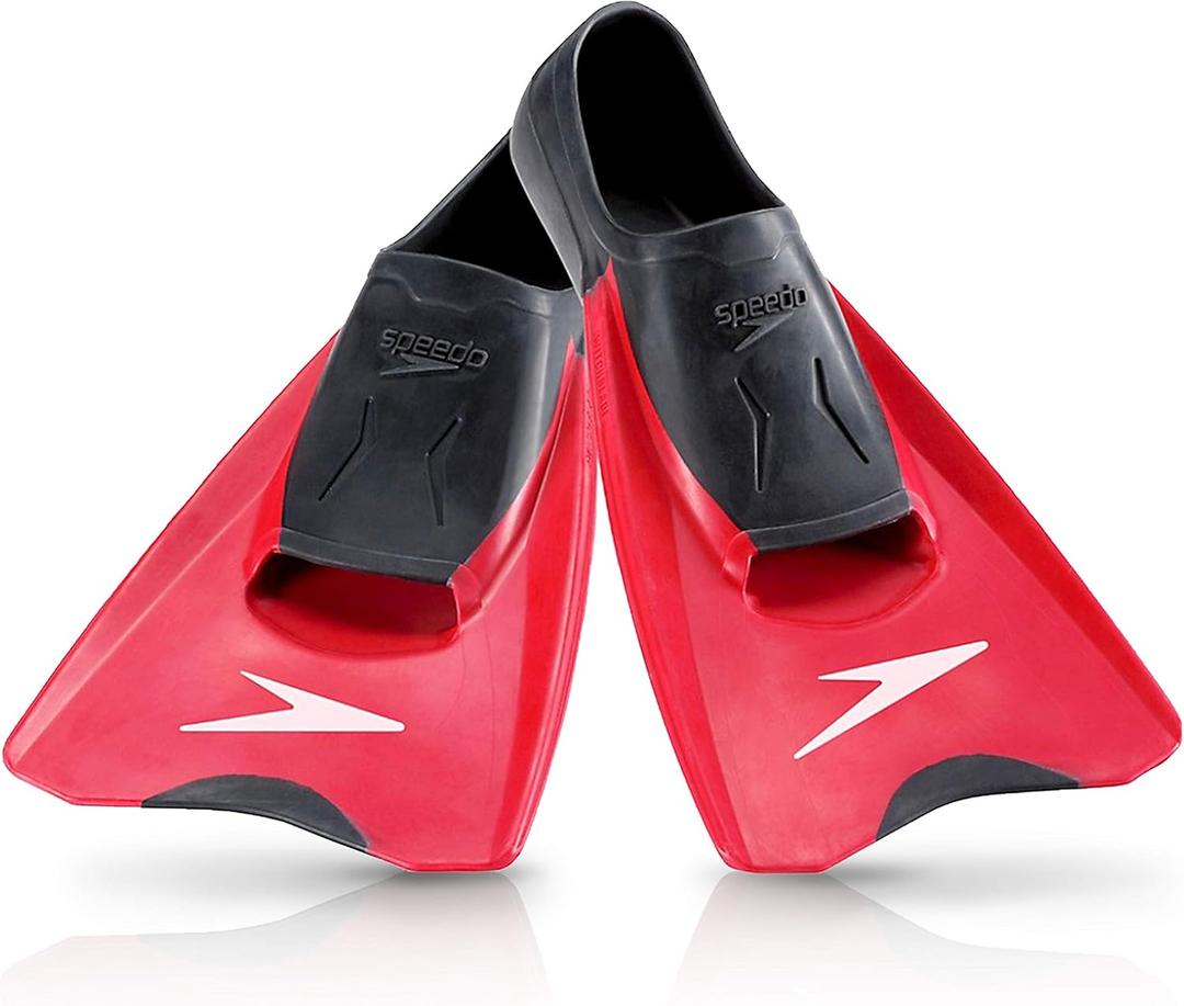 Speedo Unisex Adult Swim Training Fin Switchblade (XS - Youth Shoe Size 4-5 | Women's Shoe Size 5-6, Black/Red Frustration Free Packaging)