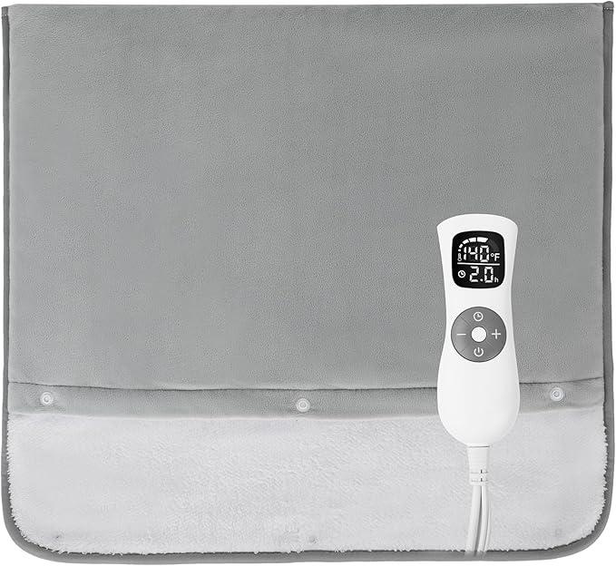 Foot Warmer, ALLJOY Electric Heated Foot Warmers for Women and Men Under Desk Fast Heating Pad for Foot with 6 Heat 4 Timer Settings Foot Warmer for Bed