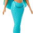 Barbie Mermaid Doll with Two-Tone Blue & Yellow Fantasy Hair & Headband Accessory, Toy with Shell Bodice & Turquoise Tail