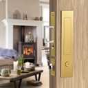 Pocket Door Locks, Edge pulls, Hidden Handles, Pocket Door Hardware, Sliding Door Locks, Sliding Door Hardware, for Doors 1 3/8" to 2 2/8" Thick (Gold, Privacy Type)