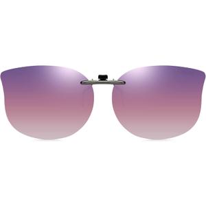 CAXMAN Cat Eye Clip On Sunglasses for Women Polarized Lens Compact Fit Non Flip Up