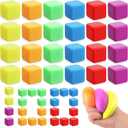 100 Pack Slow Rising Stress Cube Fidget Soft Dough Square Bulk for Adults Anxiety Relief Sensory Stress Relief Balls for Office Coworker Women Men Teacher Party Favors
