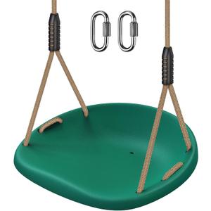 SELEWARE Heavy Duty Swing Seat for Adults Kids Tree Swing with Weather Proof Ropes Swing Set Accessories for Backyard Patio Garden Playground, Height Adjustable Green