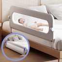 Toddler Bed Rail Guard for Baby - Toddlers Bed Rail for Queen Full King Twin Crib Bunk Size Bed Adjustable Heights & Foldable Portable Bedrail Extra Tall Child Safety Side Railing Guards for Kids(59") (59inch)