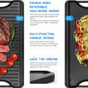 GGC Cast Iron Reversible Griddle, 2-in-1 Griddle Pan for Gas Stove Tops, Gas Grills and Camping, 20 x 10.5 Flat and Ribbed Griddle Plate for Indoor and Outdoor Cooking