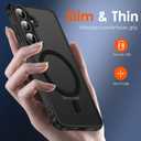 ivoler Magnetic Case for Samsung Galaxy S25 5G 6.2 [Compatible with Magsafe] [15 FT Military Grade Protection] Magnetic Charger Case Bumper for S25, Frosted Translucent Back Phone Cover- Matte Black