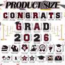 Landhoow 30 Pcs Graduation Car Magnets 2026 Senior Graduation Car Decoration Bumper Sticker Congrats Grad Magnet Magnetic Refrigerator Decal for Grad Parade Party Supplies (Maroon/Burgundy, Black)