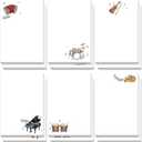Resurhang 12 Pcs 480 Sheets Music Teacher Gifts Music Sticky Notes Bulk Cute Musical Note Pads 480 Sheets Funny Memo 6 Styles for Party Favor Musical Message Reminder Home Supplies School Office
