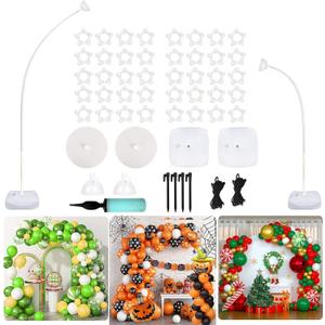 AerWo Balloon Arch Kit Balloon Arch Stand with Base, 9.35Ft & 6Ft High Free Bending Half Arch Balloon Stand for Wedding Birthday Party Baby Shower Yard Lawn Christmas Decorations