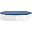 INTEX 28030E Pool Cover: For 10ft Round Metal Frame Pools Includes Rope Tie Drain Holes 10in Overhang Snug Fit