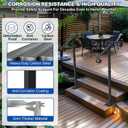 Handrails for Outdoor Steps-Single Post Wrought Iron Handrail for 1, 2 Step-Outdoor Stair Rail Handrails-38.9" H Black Wrought Iron Hand Rail Powder Coating for Concrete Steps or Wood Stairs