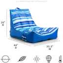 Big Joe Captain's Float No Inflation Needed Pool Lounger with Drink Holder, Blurred Blue Double Sided Mesh, Quick Draining Fabric, 3 feet