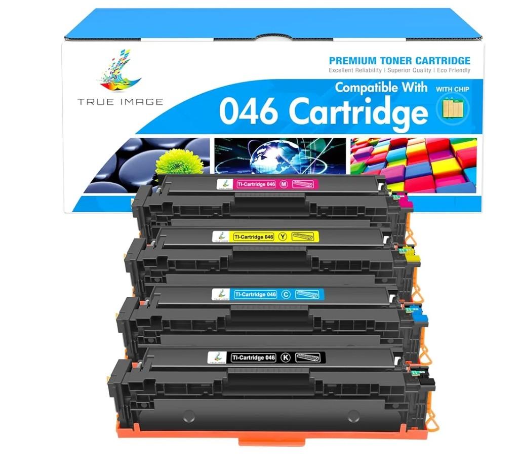 True Image Compatible 046 Toner Cartridge Replacement for Canon 046 MF733Cdw CRG-046 Color ImageCLASS MF733Cdw MF731Cdw MF735Cdw LBP654Cdw MF733 Printer Ink (Black Cyan Yellow Magenta, 4-Pack)