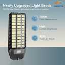 9500W Solar Street Light, Commercial Grade Street Light for Outside, IP67 Waterproof Solar Parking Lot Lights Dusk to Dawn Outdoor Lighting LED Security Flood Motion Sensor and Remote Control, 1 Pack