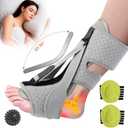 Consonomen Plantar Fasciitis Night Splint, Adjustable Brace with 3 Straps for Plantar Fasciitis Relief, Alleviates Foot Drop, Achilles Tendonitis, Day & Night Use, Includes Massage Ball & 2 Arch Support