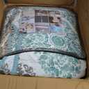 Madison Park Daybed Cover Set - Double Sided Quilting Casual Design, All Season Bedding with Bedskirt, Matching Shams, Decorative Pillow, 75"x39", Diamond Aqua 6 Piece