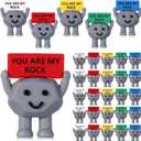 Gejoy 25 Pcs Mini Rubber Stone Toys Positive Gifts Mini You are My Rock Decorations and Encouragement Birthday Motivational Gifts for Colleague Staff Teacher