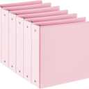 2-INCH 3 Ring Binder with 2 Interior Pockets, Durable 2'' Binders Holds US Letter Size 8.5'' x 11'' Paper - Versatile Binders for Office, Home, and School Use, 6 Pack (2-inch Pink)