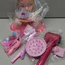 Hair Styling Doll Head Makeup Kit for Girls Toys - Kids Hair Salon Pretend Playset with Hairdryer, Curling Iron, Headwears & Real Makeup Nail Polish, Birthday Gift for Girl 3 4 5 6 7 8+