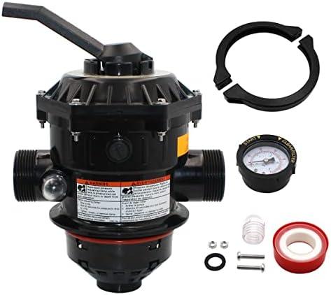 RDIYIN 262506 1-1/2-Inch 6-Way Clamp Style Valve,Compatible with Pool and Spa Sand Filter,Aftermarket Part.