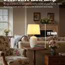 PUSU 22 Inch White Ceramic Table Lamps Set of 2, Fabric Lampshade Living Room Office Desk lamp, E26 Socket Rotary Switch Lighting for Bedroom, Nightstand, Reading, Office, Study, Corner, Home Decor
