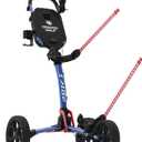 OMADA GOLF T2Lite Golf Push Cart | Lightweight, Ultra-Compact Folding Golf Cart | Large All Terrain Wheels | Umbrella Holder Included | Deep Storage Console | Adjustable Handle, Handbrake + Cup Holder