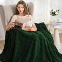 Zyrah Super Soft Throws for Couch Fleece Throw Blanket Lightweight Decorative Fuzzy Cozy Blankets for Sofa Chair Bed (B-Dark Green, Twin(60"x80"))